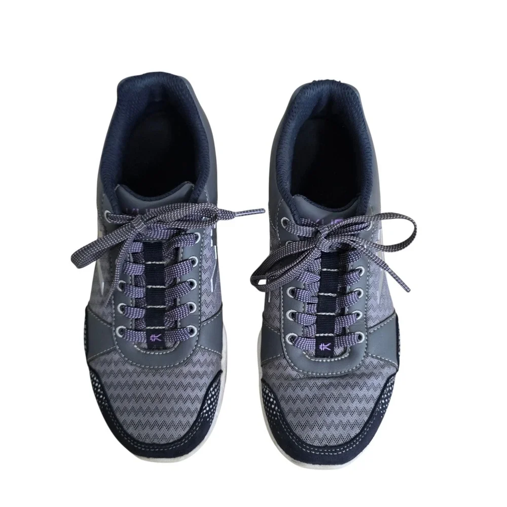 Kuru Quantum Womens Size 7.5 Gray Purple Mesh Athletic Walking Sneakers Gorpcore